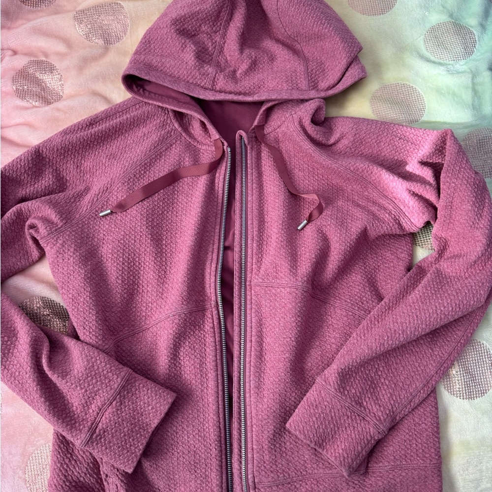 Size 12 lululemon pink/coral textured zip up